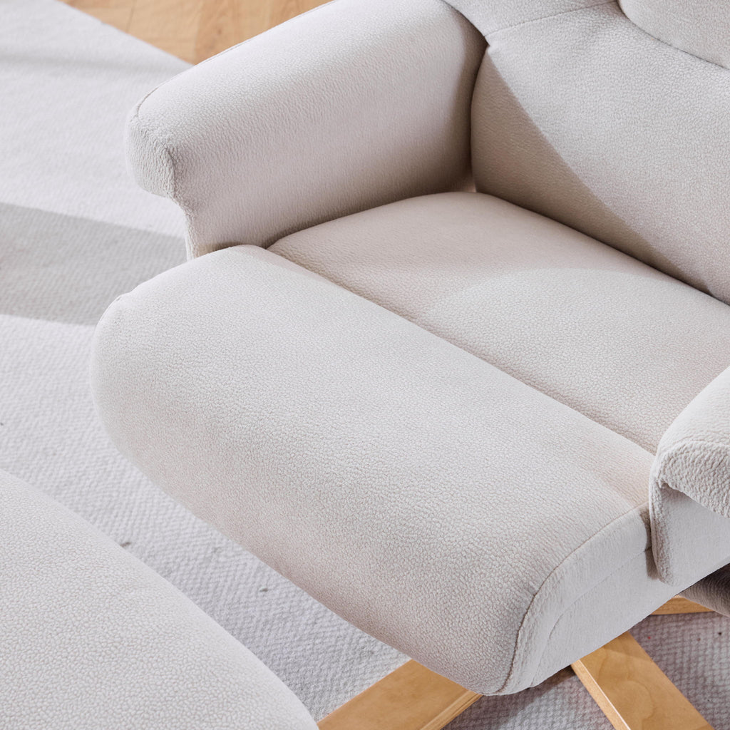 Upholstered Heated Massage 360° Swivel Accent Chair With Ottoman