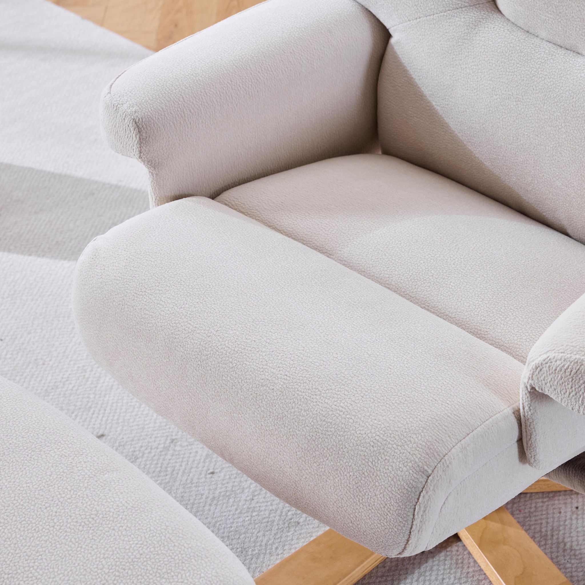 Upholstered Heated Massage 360° Swivel Accent Chair With Ottoman
