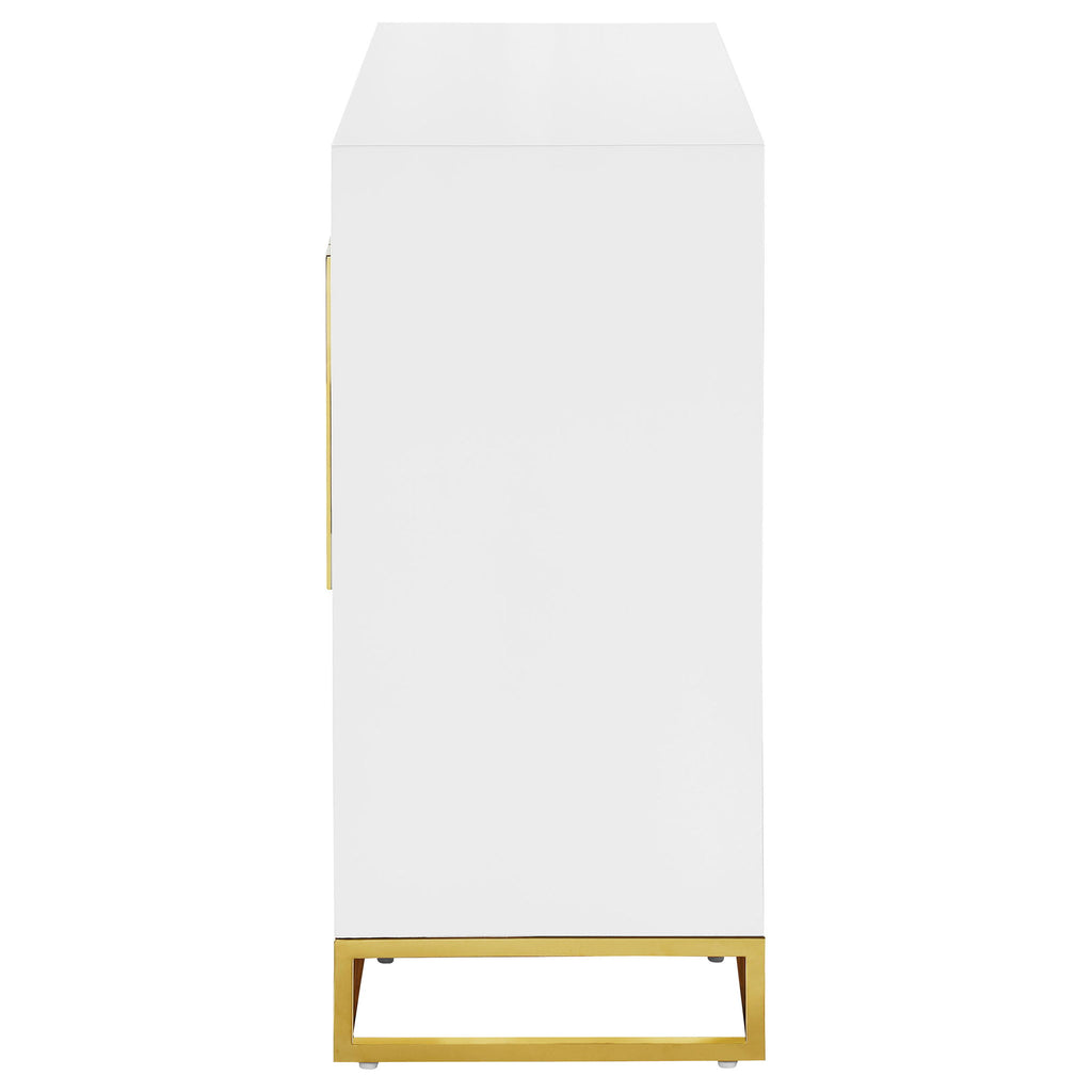 Synchrony - 2 Door Accent Cabinet With Art Deco Trim - White