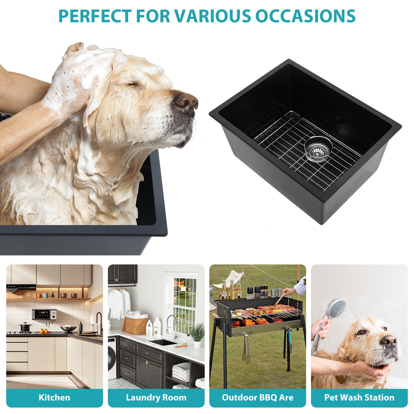 Modern Quartz Kitchen Sink Undermount Granite Composite