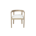 Modern Mid Century Dining Arm Chair Set With Upholstered Frame - Natural