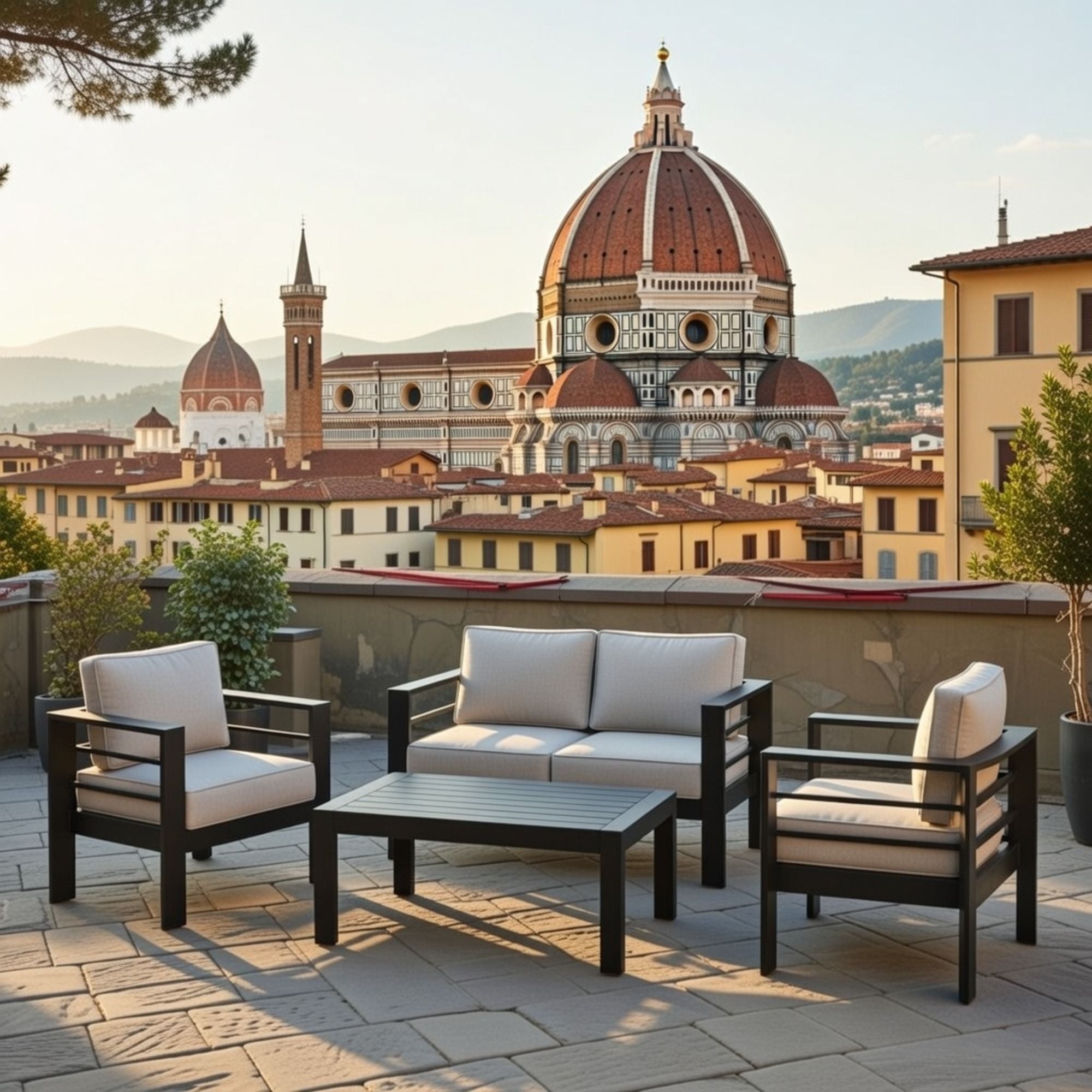 Outdoor Patio Set With All-Weather Thick Cushions