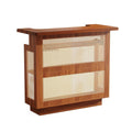 Home Bar Unit With 4 Tier Storage And Stemware Racks For Living Room - Brown