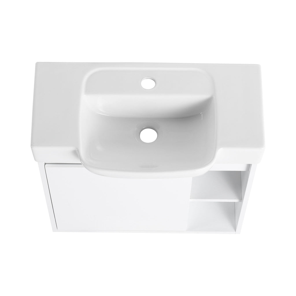 Wall Mounted Bathroom Vanity With Sink & Soft Close Door