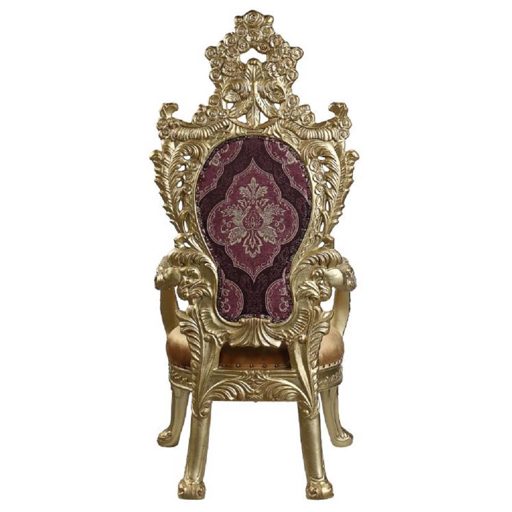 Bernadette - Arm Chair (Set of 2) - Pattern Fabric & Gold