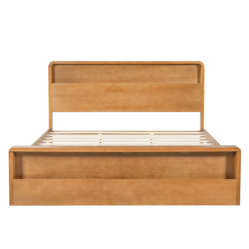 Bed Frame With Dual Open Storage Headboard And Footboard