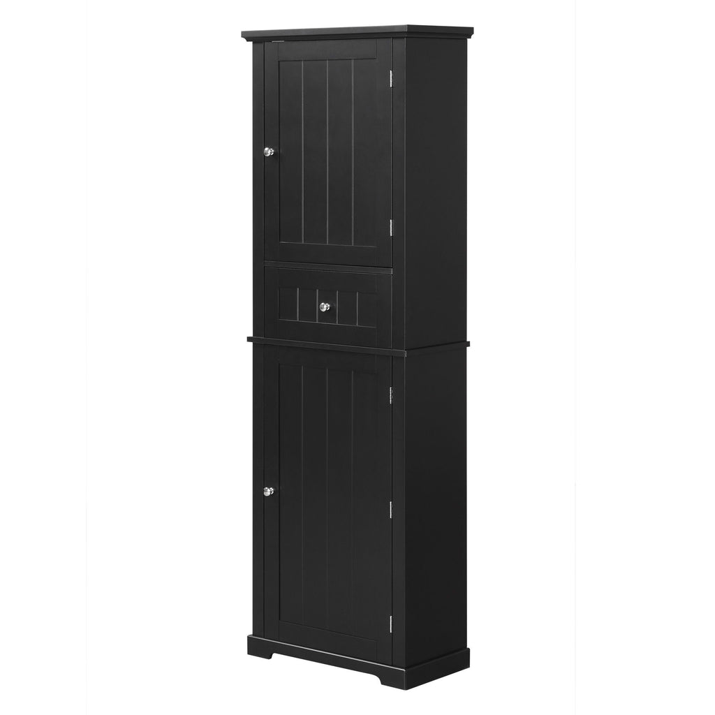 Tall Freestanding Bathroom Storage Cabinet With Drawer And Adjustable Shelf