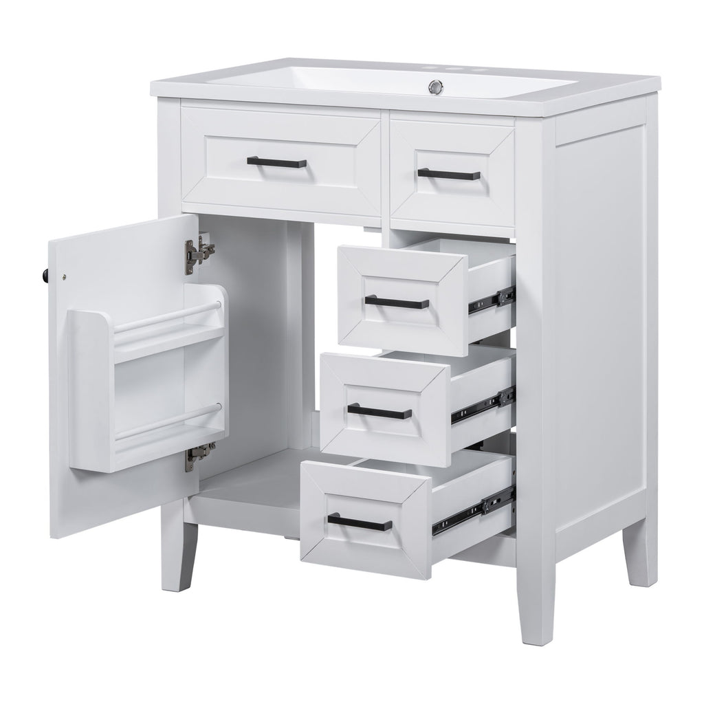 Modern Bathroom Vanity With Sink Combo, 3 Drawers, Undermount Drop-In Sink