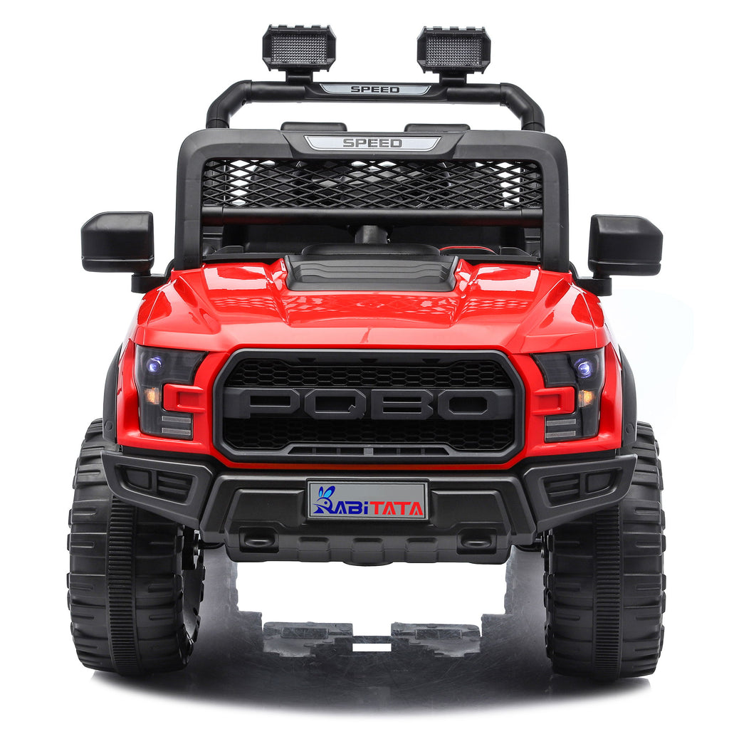 Kids Electric Ride On Car With Remote Control, LEd Lights, Music Player, Swing Function, 4 Wheel Shock Absorption - Red
