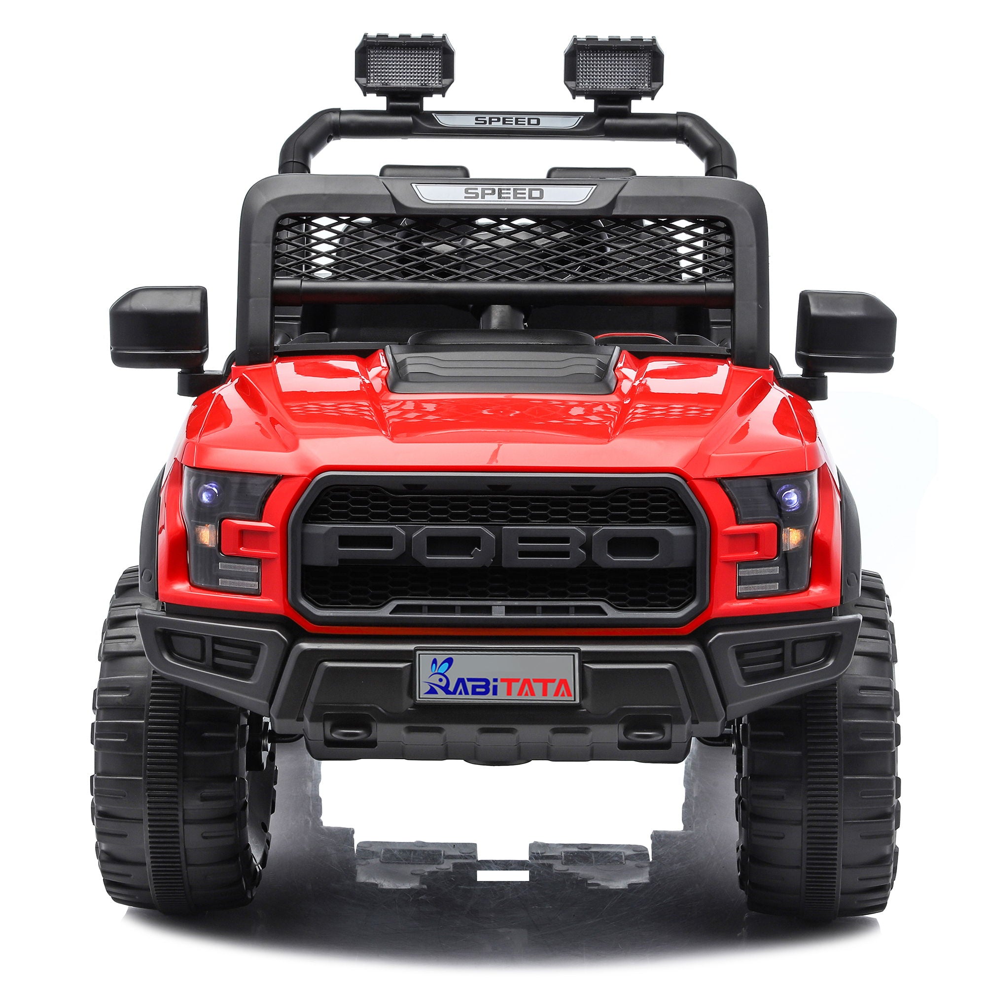 Kids Electric Ride On Car With Remote Control, LEd Lights, Music Player, Swing Function, 4 Wheel Shock Absorption - Red