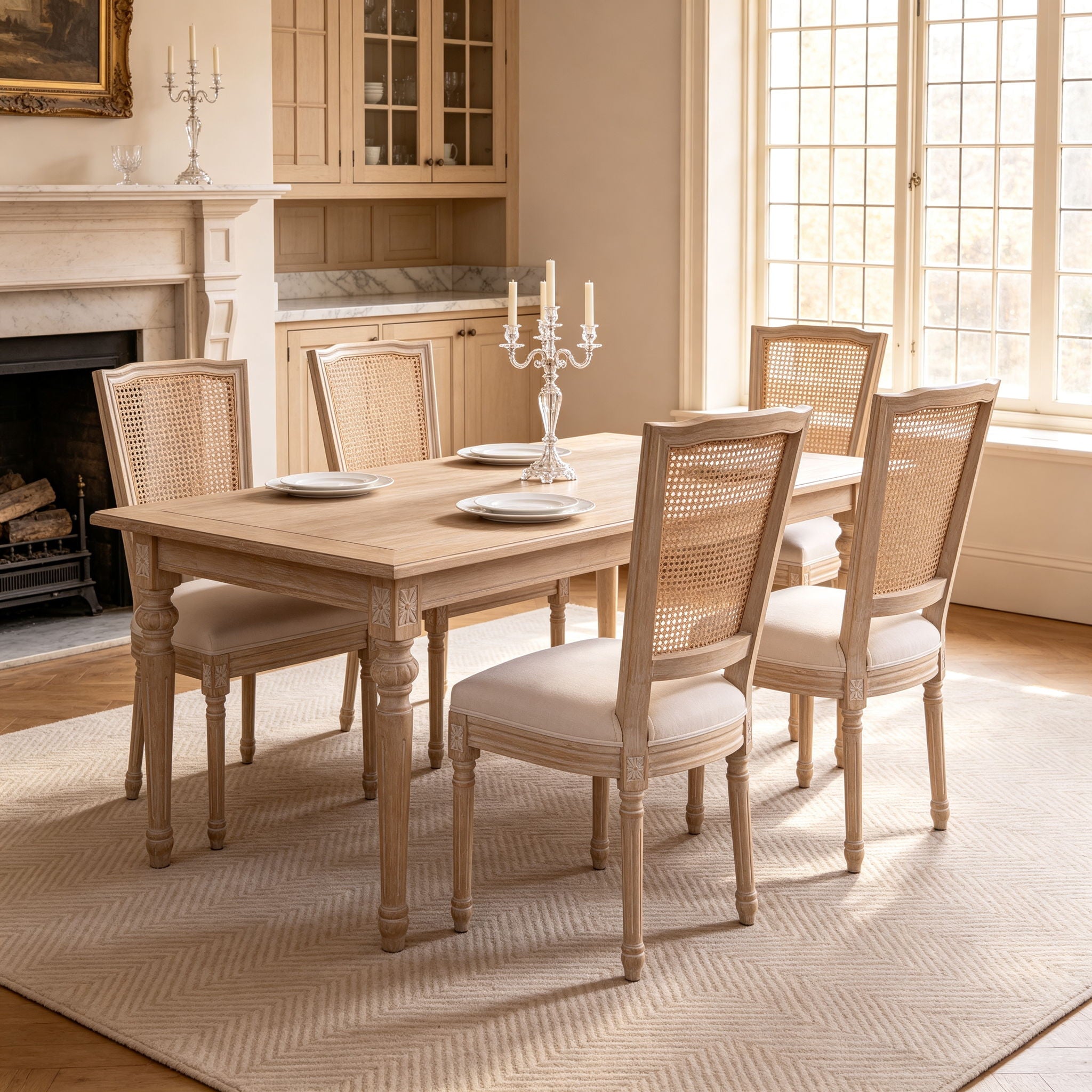 Upholstered Dining Chairs With T - Shaped Back (Set of 2) - Beige