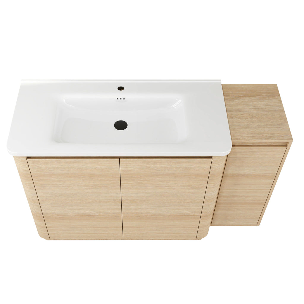 Freestanding Bathroom Vanity With Sink, 1 Small Storage Cabinet, Soft Close Door