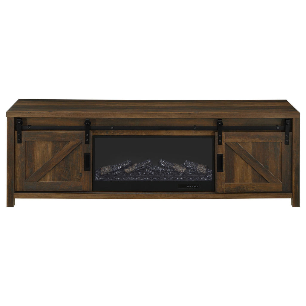 Clover - Fireplace TV Stand - Brown