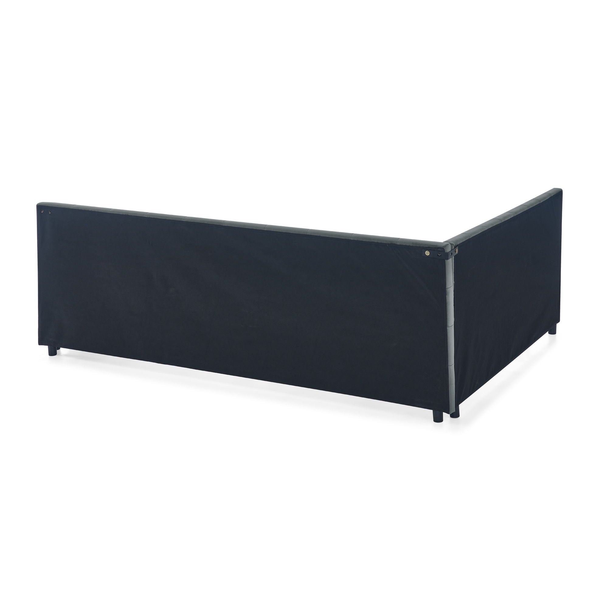 Elegant Storage Upholstered Tufted Bed Frame With Backrest And Armrests
