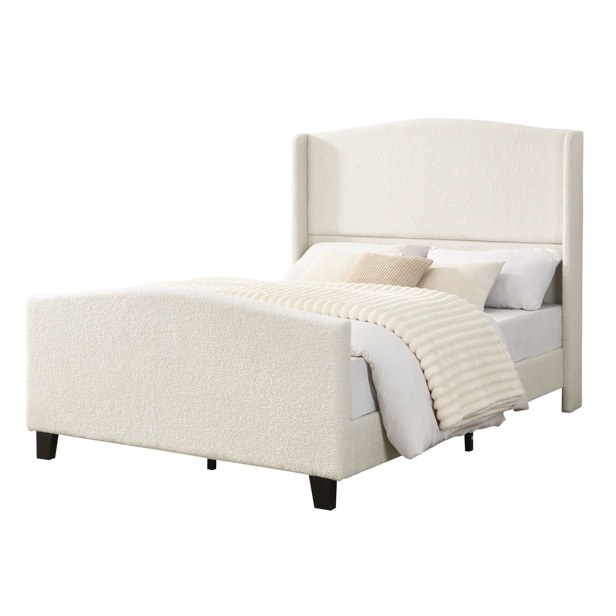 Platform Bed Frame With Tall Headboard And High Footboard