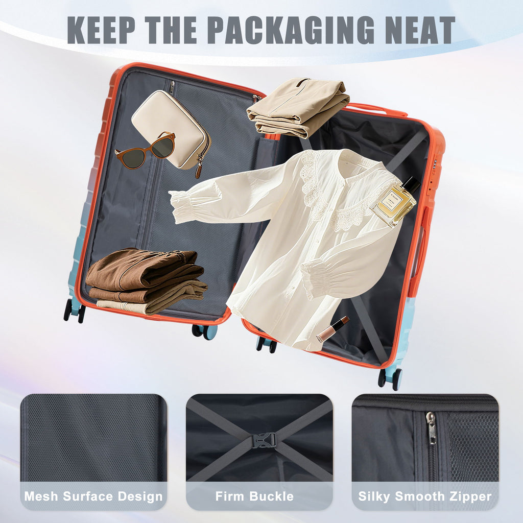 Luggage Set 20" /24" /28" With Combination Lock And Silent Wheels