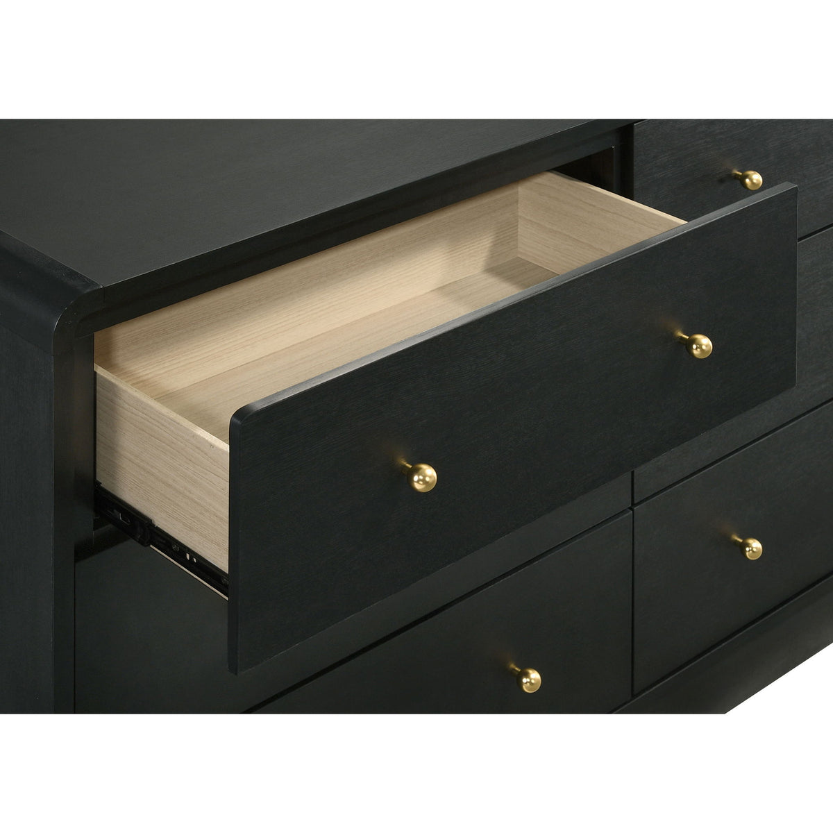 Burton - 6 Drawer Dresser With Mirror - Black