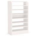 8 Tier Tall Shoe Rack, Wooden Shoe Storage Cabinet, Entryway Organizer - White