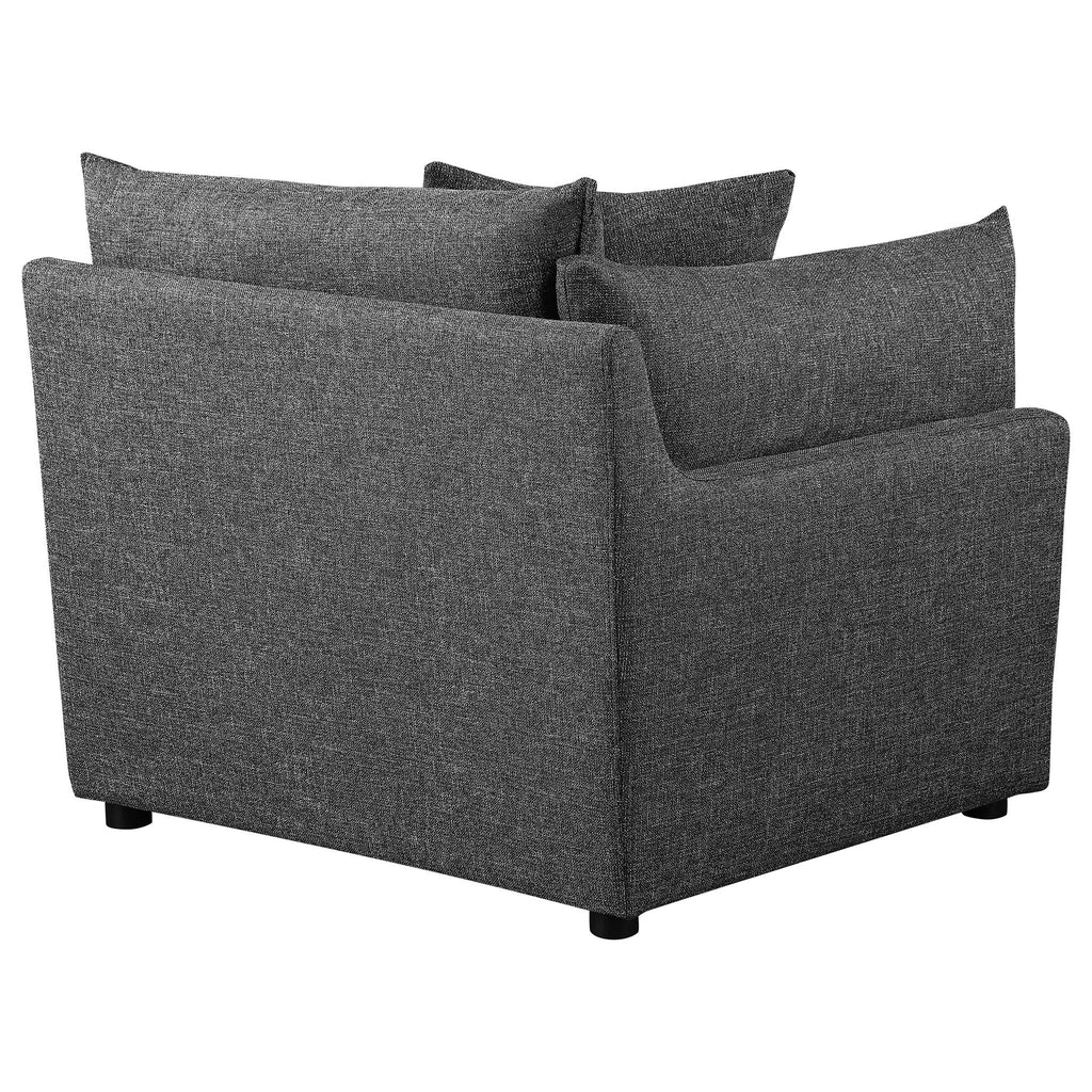 Tomasina - Modular Sofa With Cushions And Padded Arms - Black