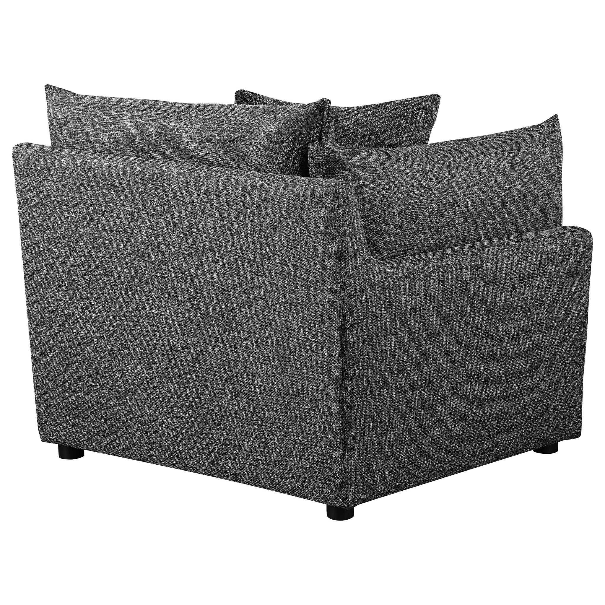 Tomasina - Modular Sofa With Cushions And Padded Arms - Black
