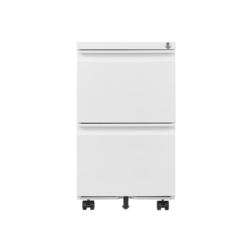 2 Drawer File Cabinet With Lock, Metal Under Desk Rolling Filing Cabinet Fits Letter / Legal / A4 Size For Home Office, Mobile Filing Cabinet