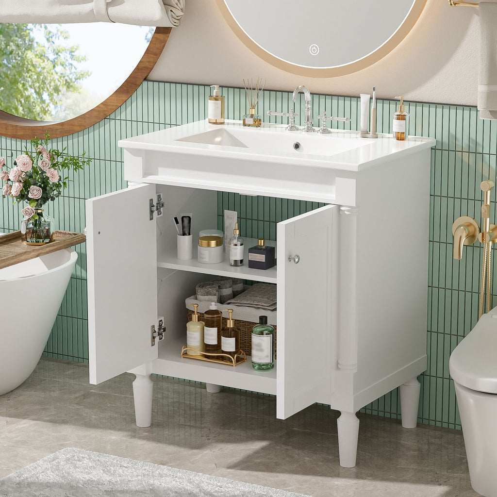 Bathroom Vanity Cabinet With Sink, Soft Close Doors, Storage Cabinet