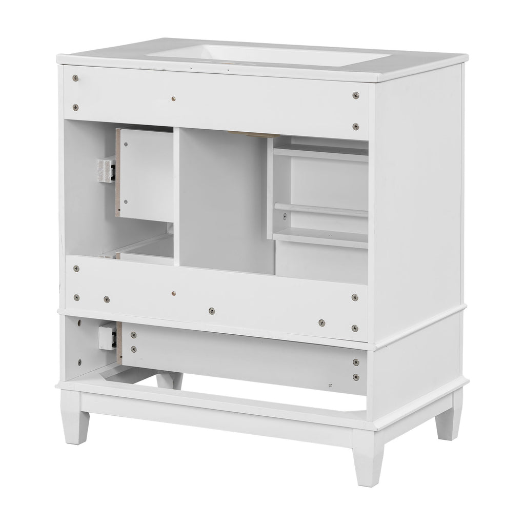 Freestanding Bathroom Vanity With Sink, Soft Close Door, 3 Drawers