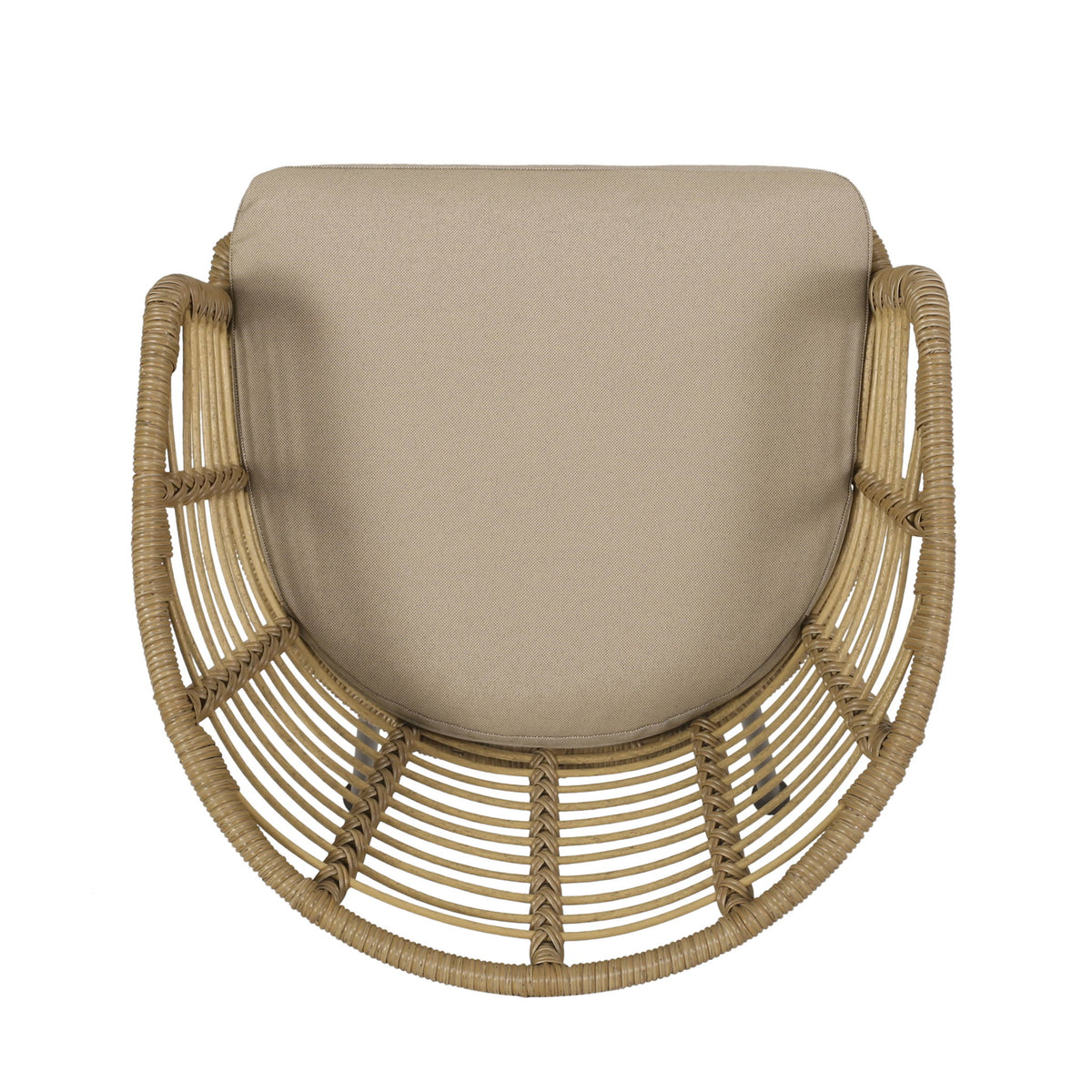 Randy - Modern Wicker Chair With Water Resistant Cushions - Brown / Beige