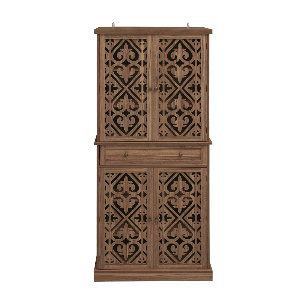 4 Door Cabinet With 1 Drawer, With 4 Adjustable Inner Shelves, Storage Cabinet