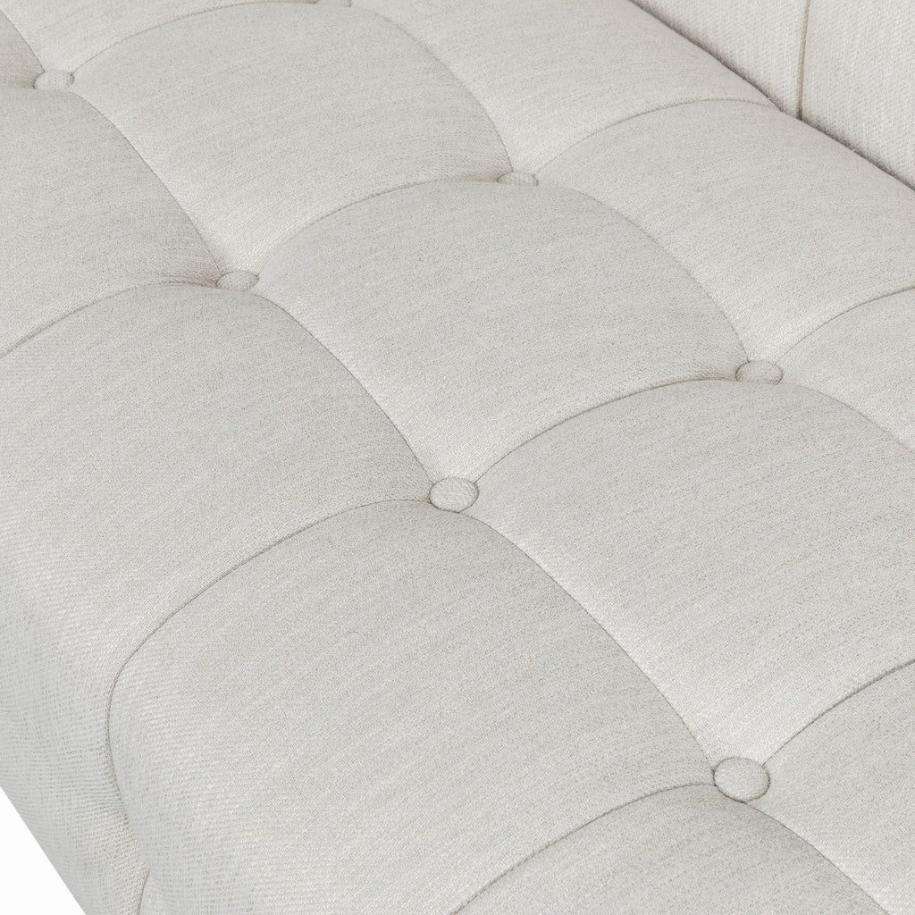 Contemporary 3 Seater Sofa With Button Tufted Waffle Stitching - Beige