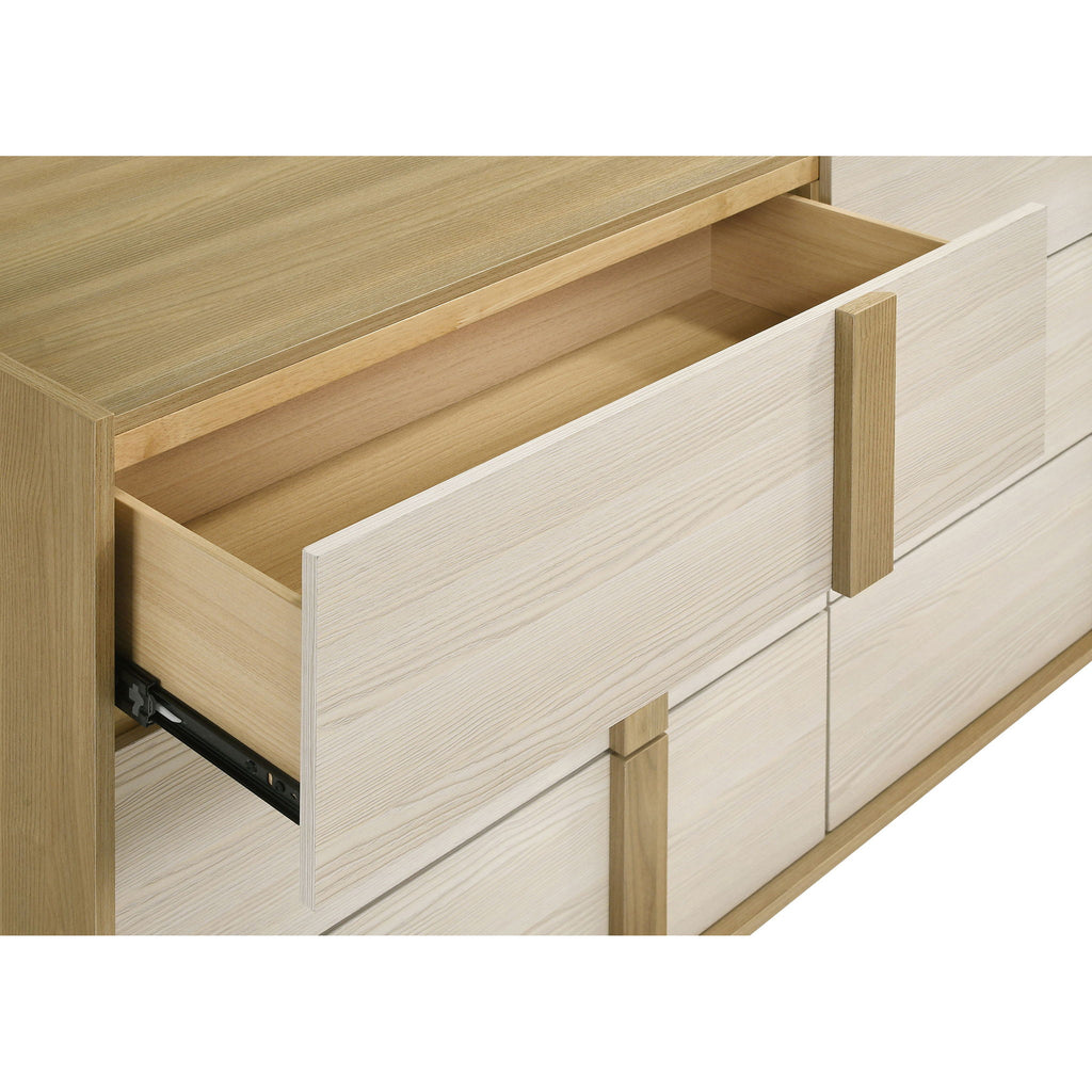 Lincoln - 6 Drawer Dresser With Mirror - Natural