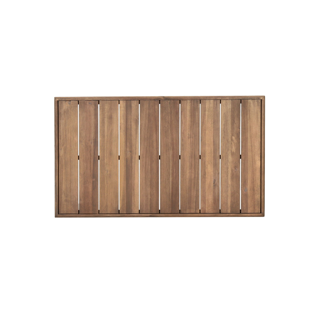 Outdoor Coffee Table With Slat Design And Sled Base - Brown
