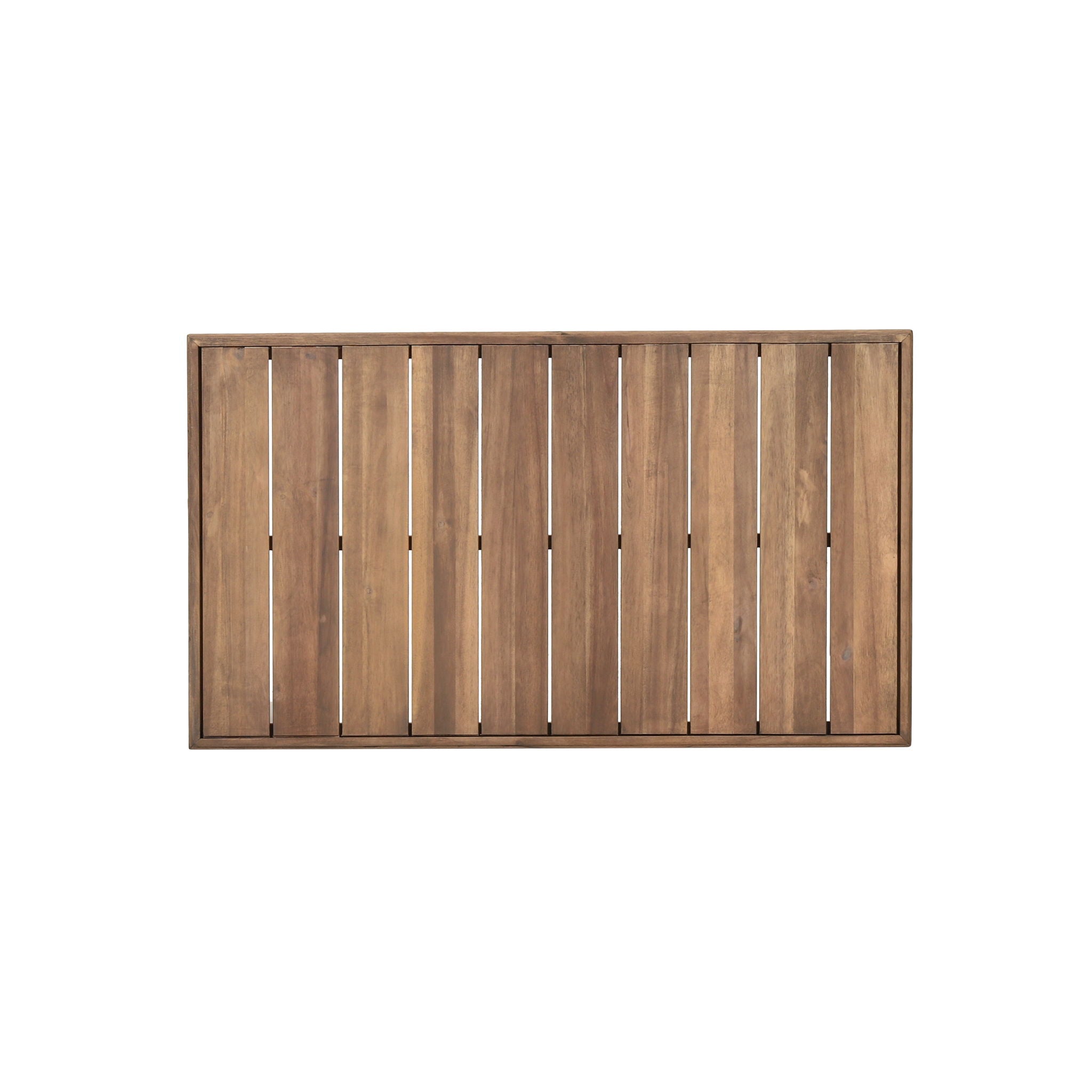 Outdoor Coffee Table With Slat Design And Sled Base - Brown