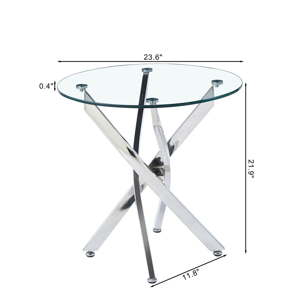 Modern Round Tempered Glass Table With Legs