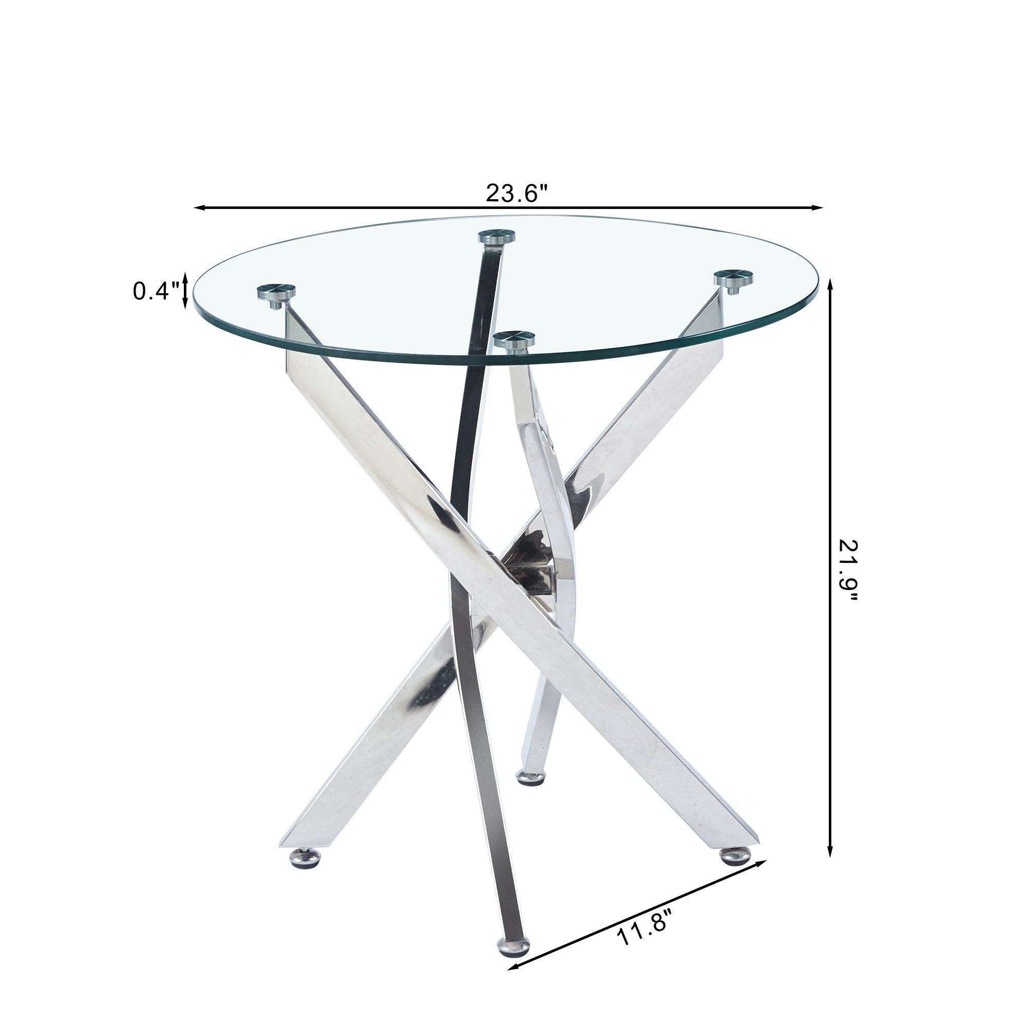 Modern Round Tempered Glass Table With Legs