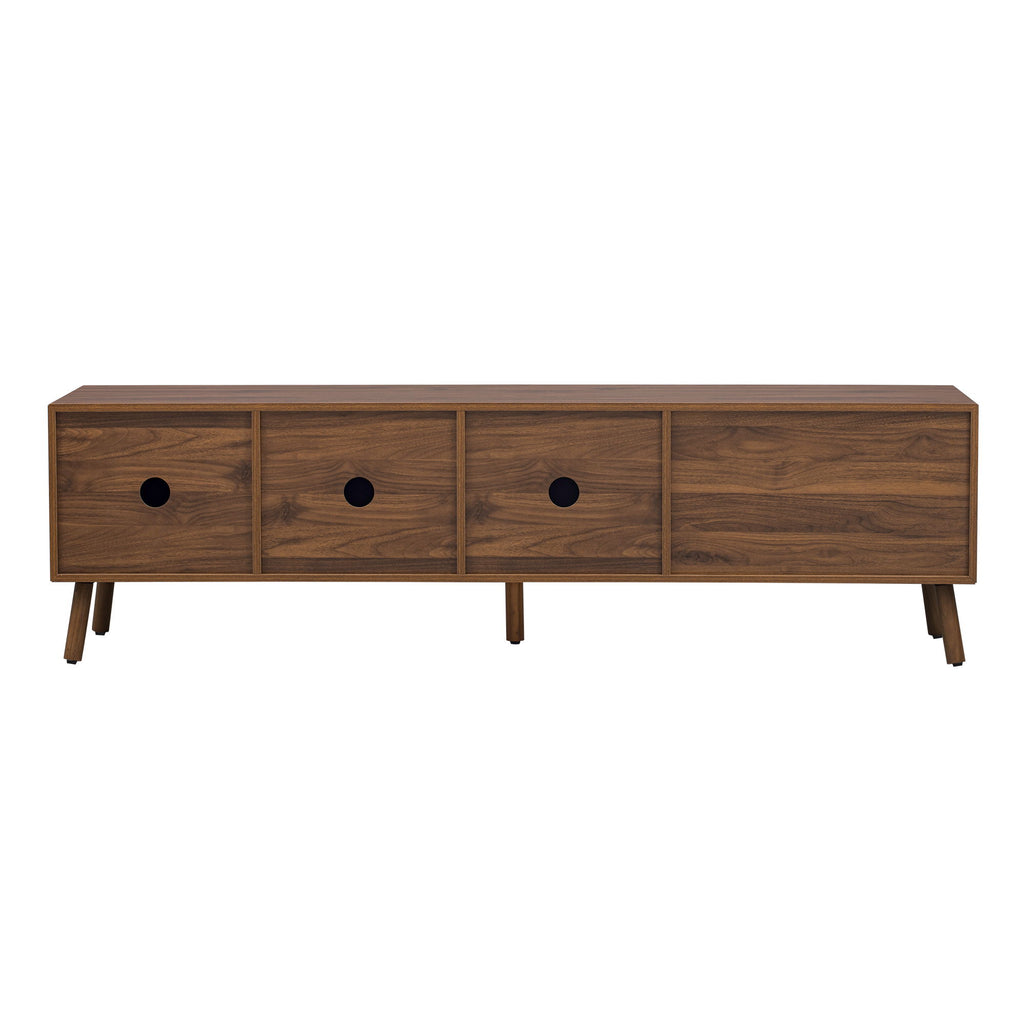 TV Stand With 5 Legs, Media Console Table For Tvs Up To 75" - Walnut