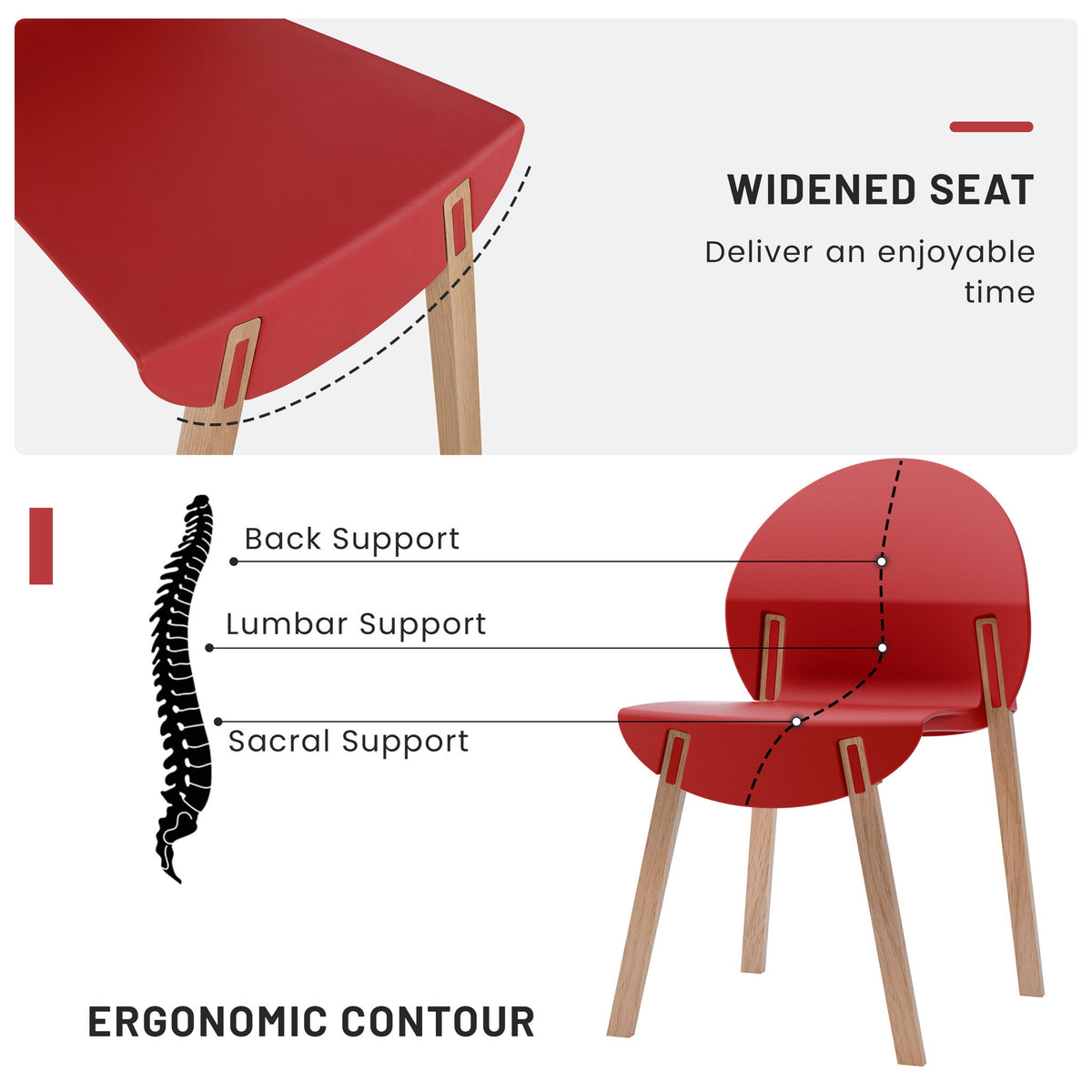 4 Piece Set Of Single Chairs With A Design Combining Modern And Traditional Elements