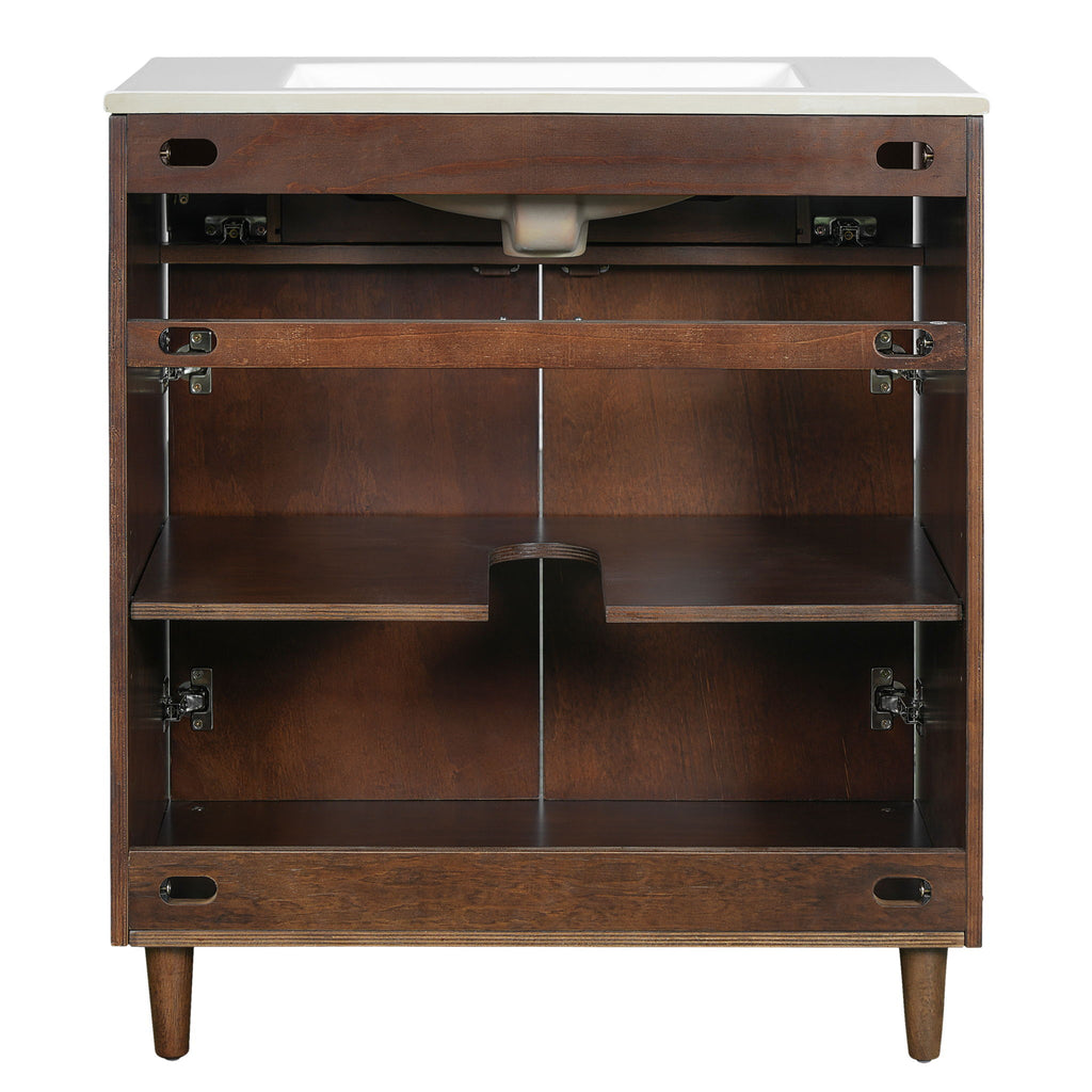 Modern Bathroom Vanity With Sink, Cabinet With Adjustable Shelf