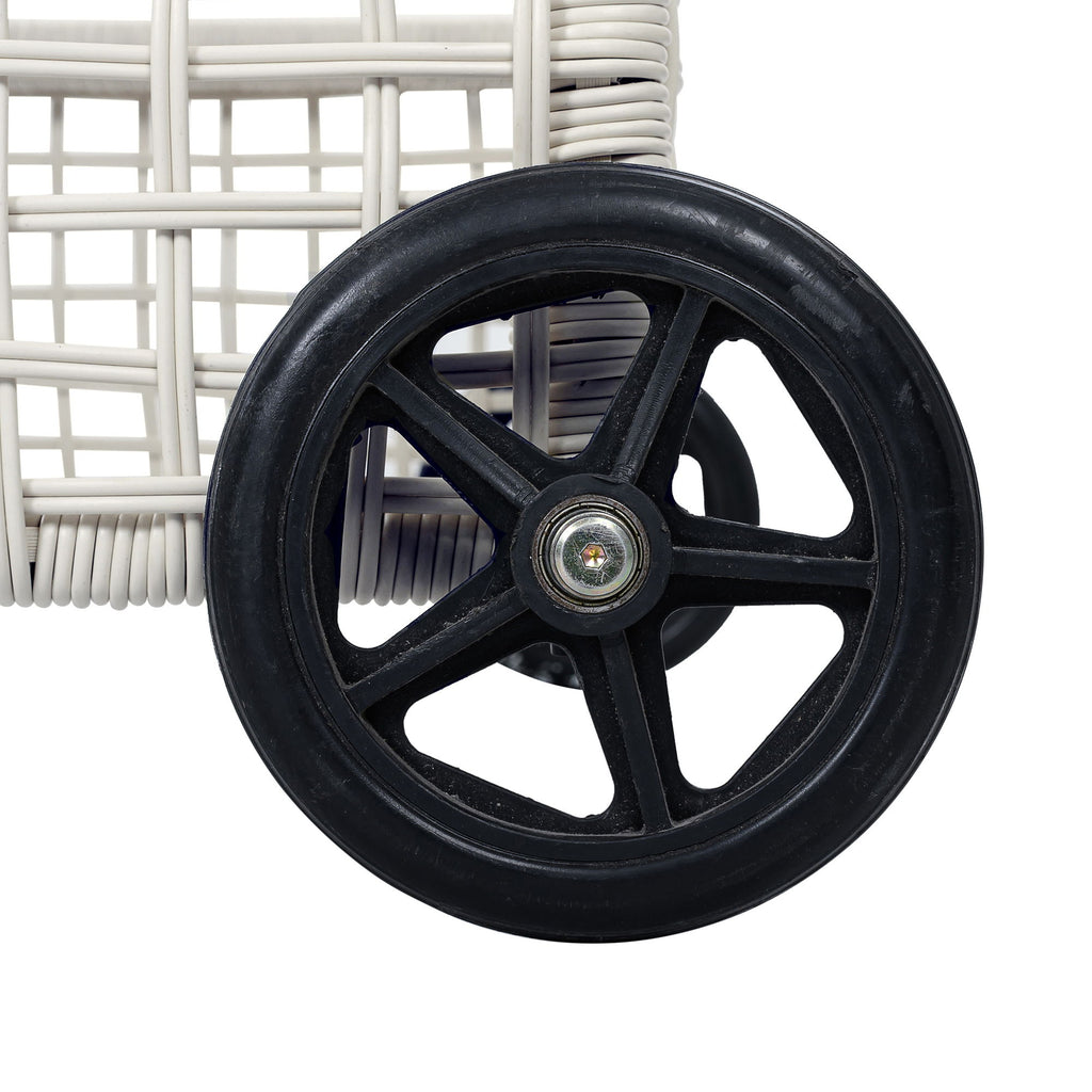 Outdoor Lounge Chair With 5 Position Backrest With Cushion And Wheels