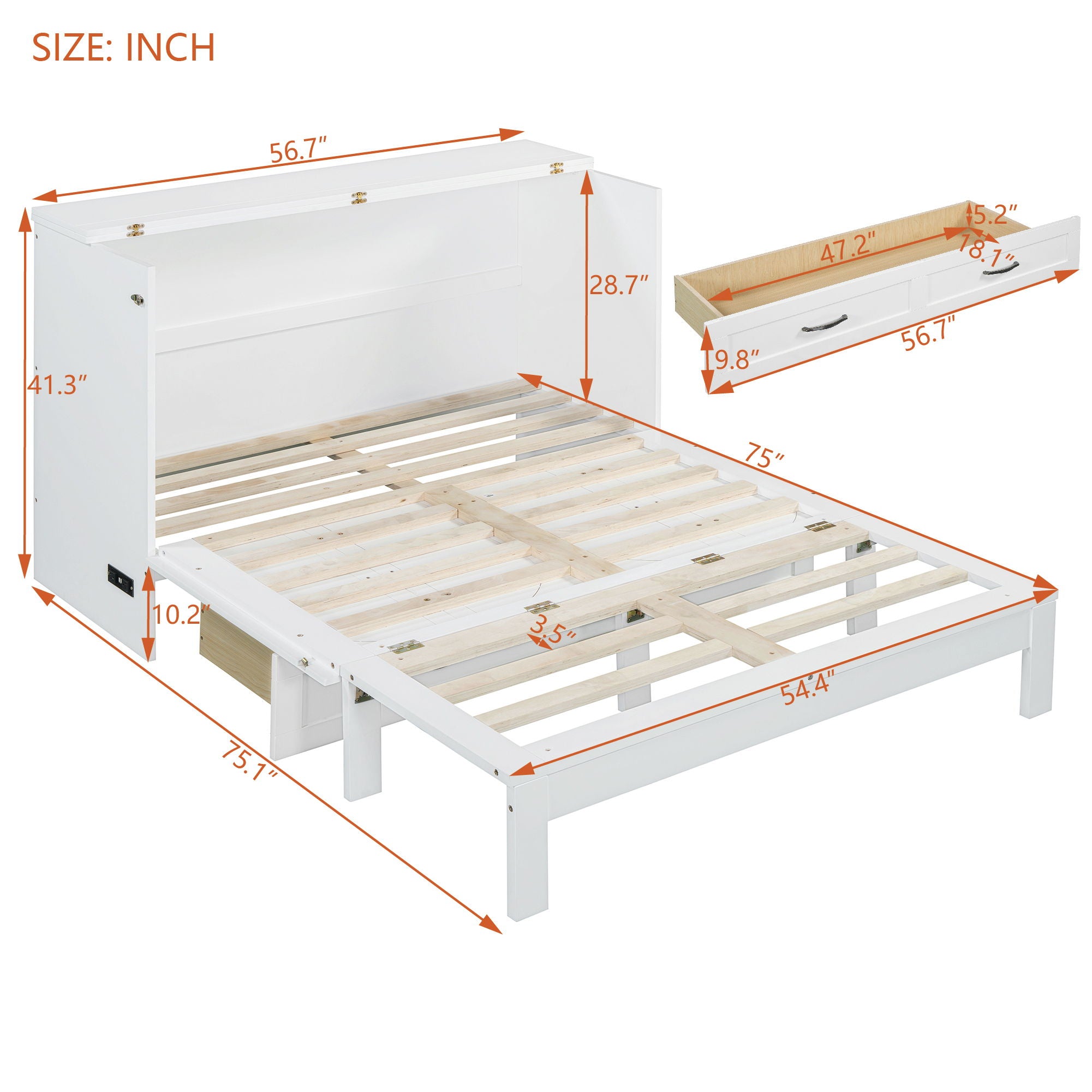 Murphy Bed With Large Drawers