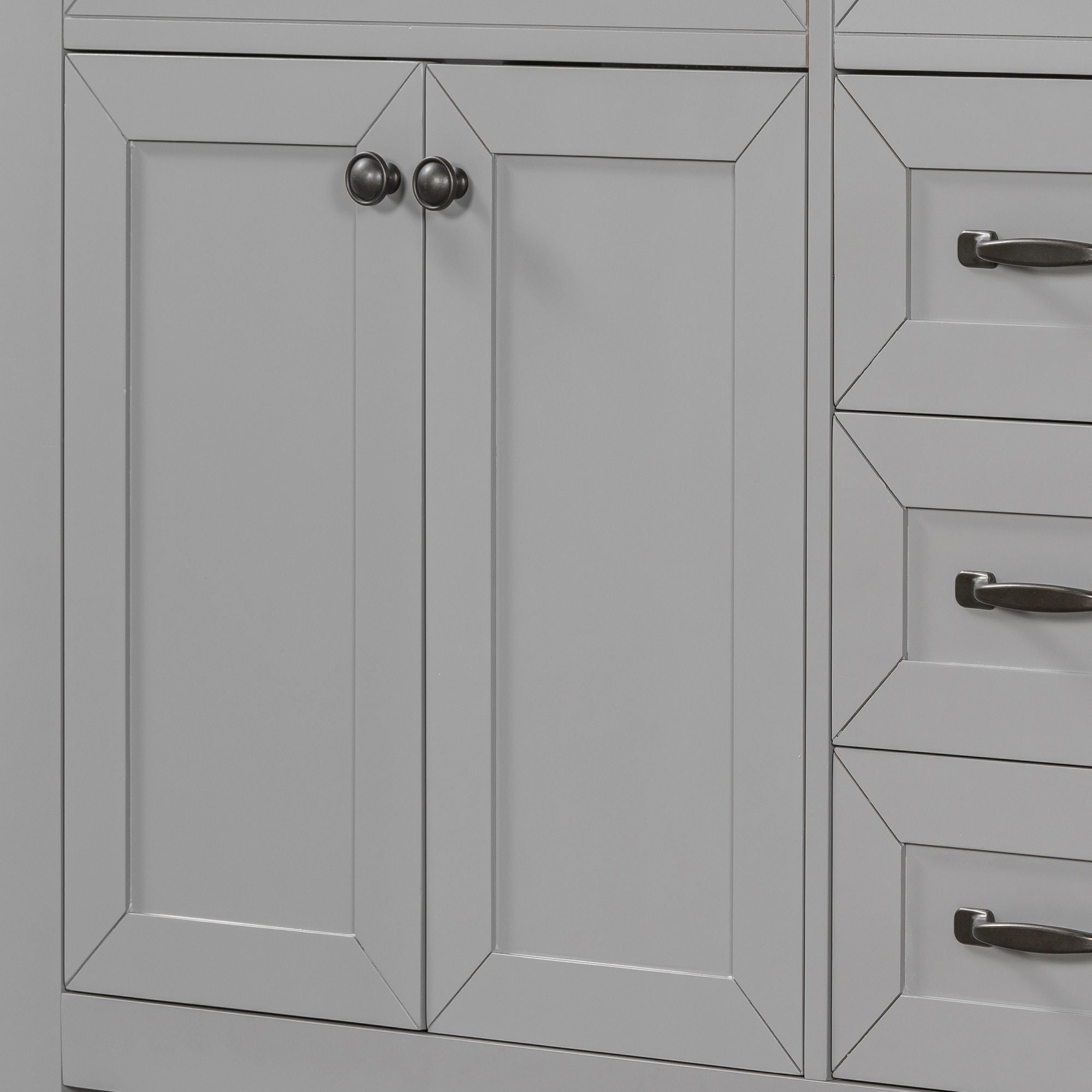Modern Bathroom Vanity With Sink, Freestanding With Drawers And Doors