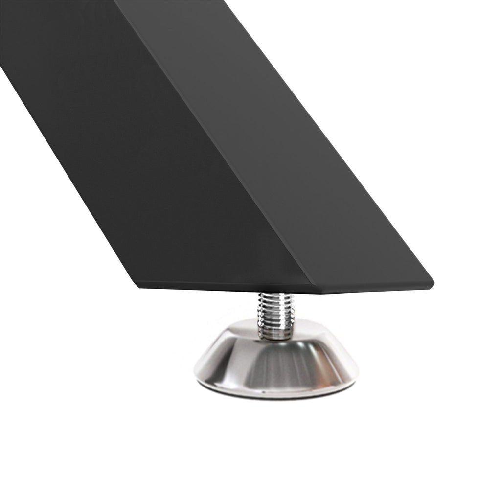 Rectangular Clear Tempered Glass Dining Table, Stylish Design With Plated Metal Legs