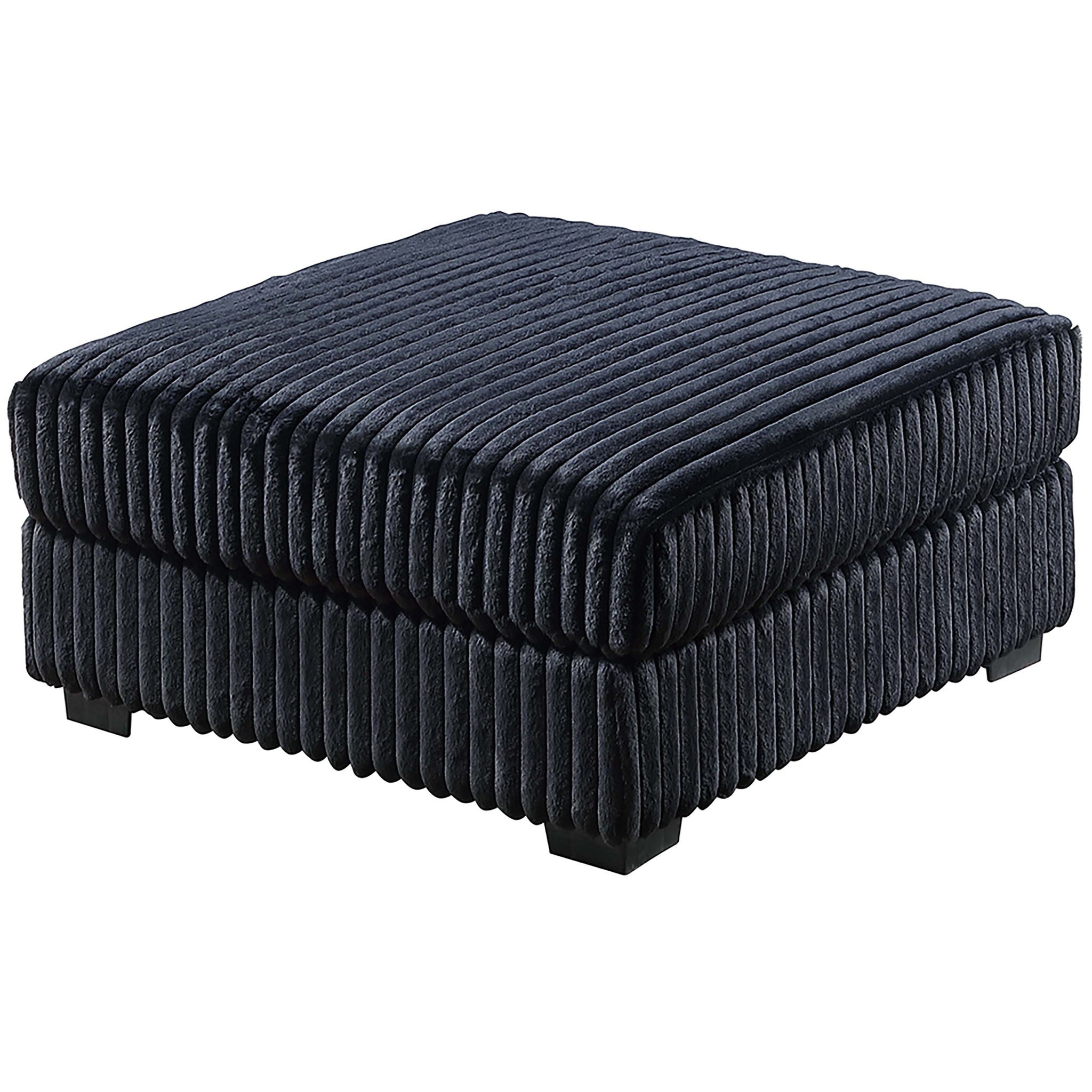 Soft Upholstered Ottoman - Black