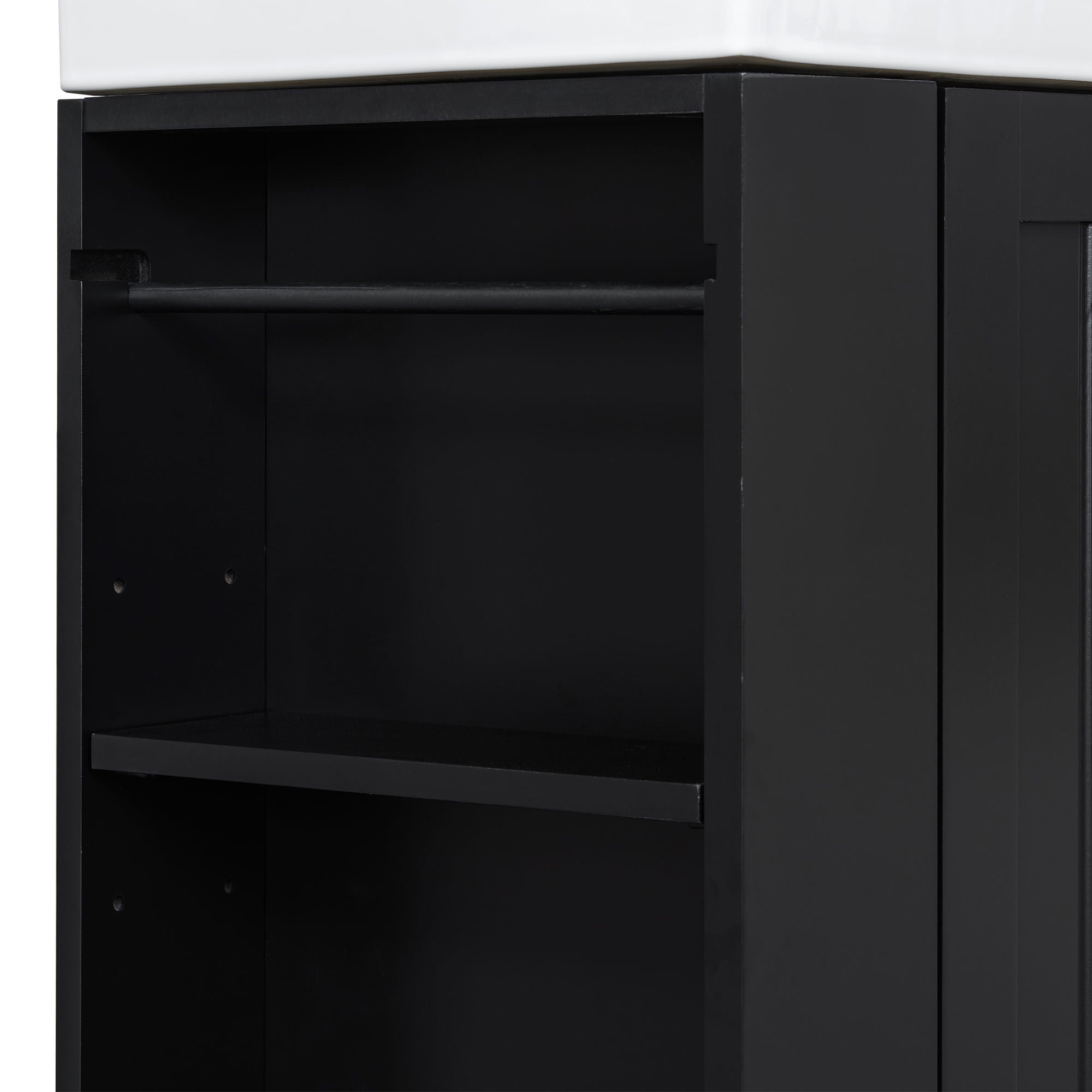 Modern Bathroom Vanity With Sink, Storage Cabinet, Drawer & Side Shelf
