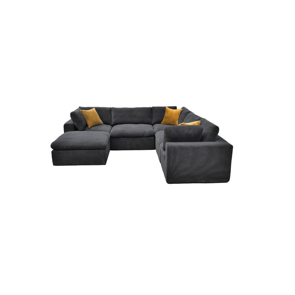 Custom Configuration Modular Sectional With Toss Pillows