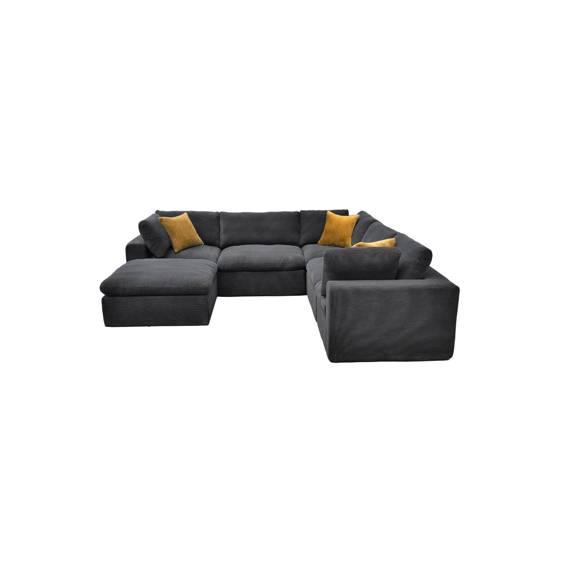 Custom Configuration Modular Sectional With Toss Pillows