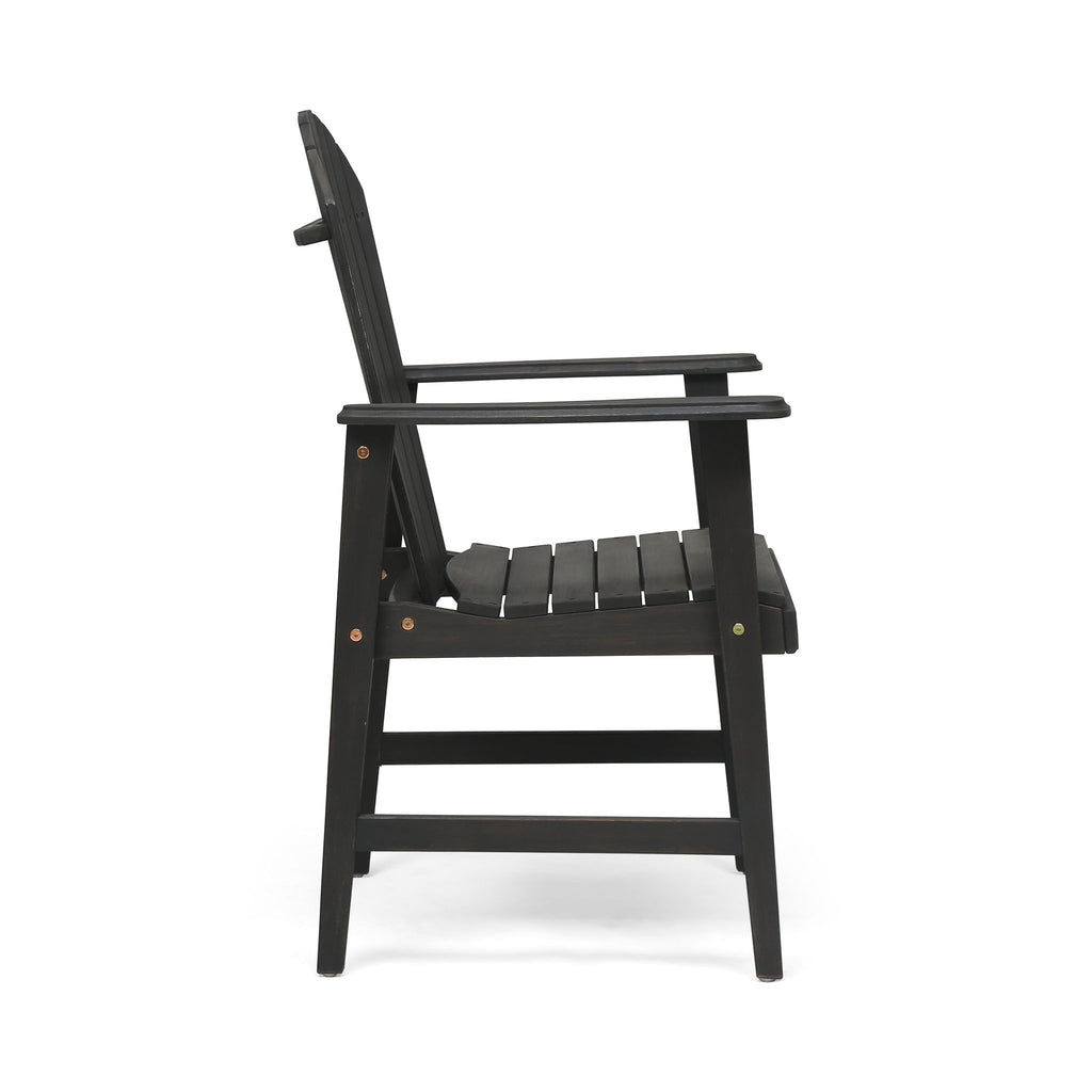Outdoor Weather Resistant Acacia Wood Adirondack Dining Chairs (Set of 2)