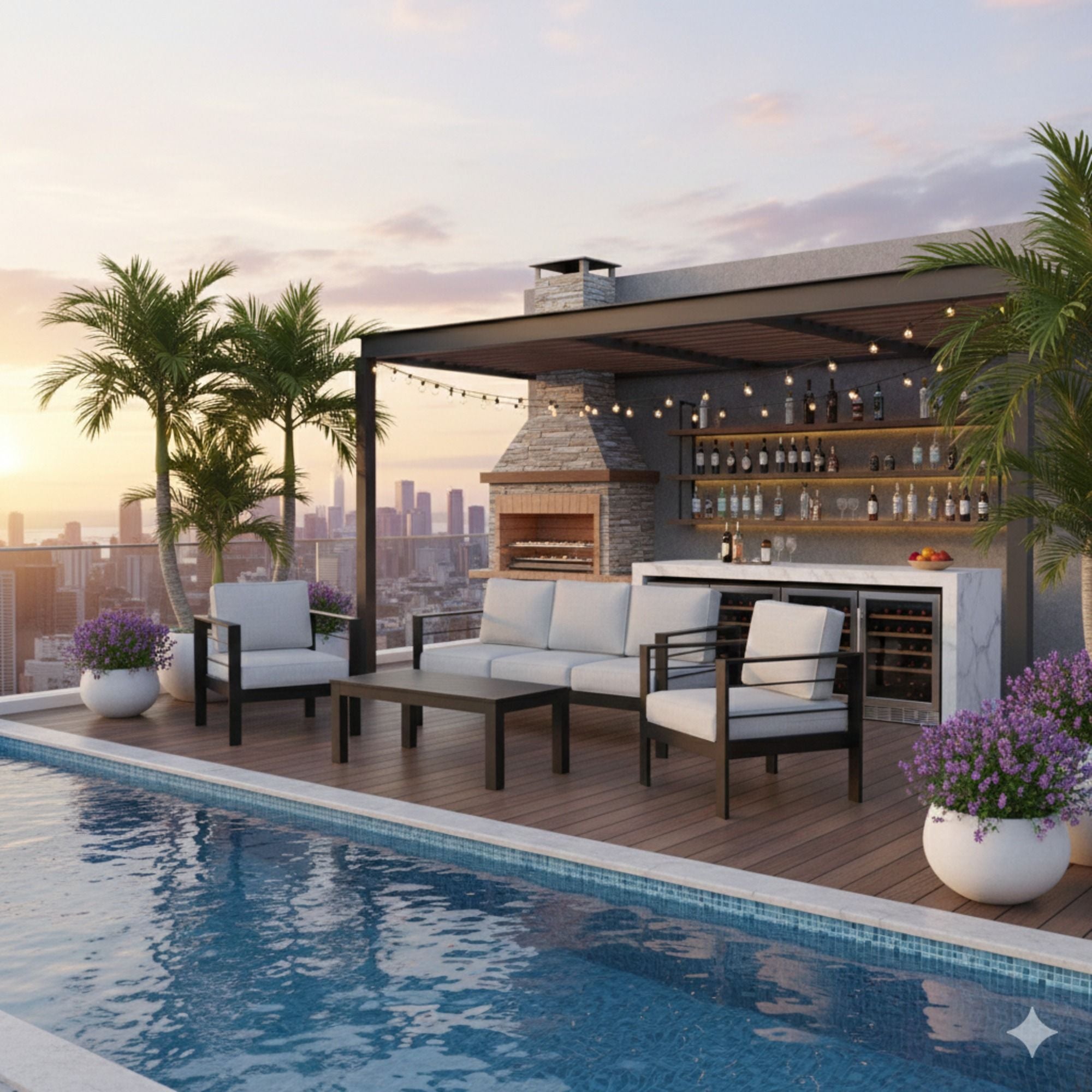 Outdoor Patio Set With All-Weather Thick Cushions