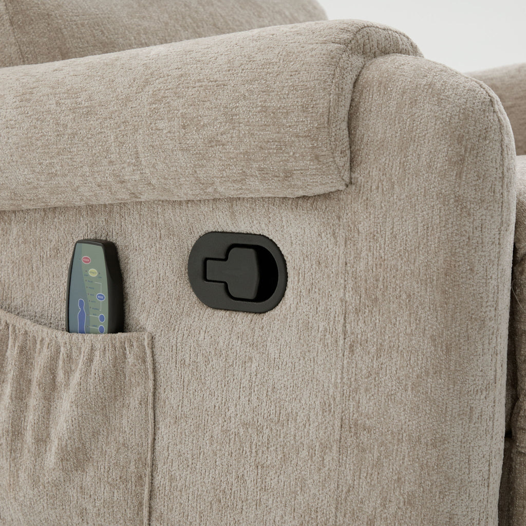 Manual Recliner Massage Chair With Swivel Rocker, 8 Massage Modes, Side Storage Pocket