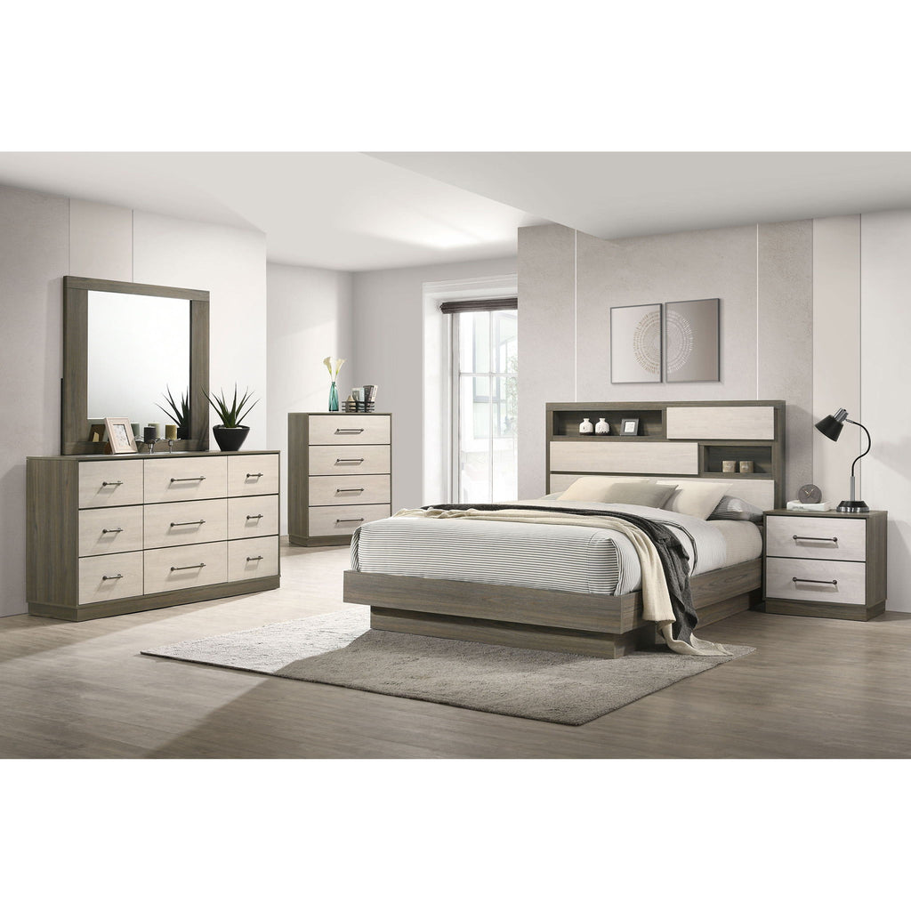 Edmondson - 9 Drawer Dresser With Mirror - Natural / Gray